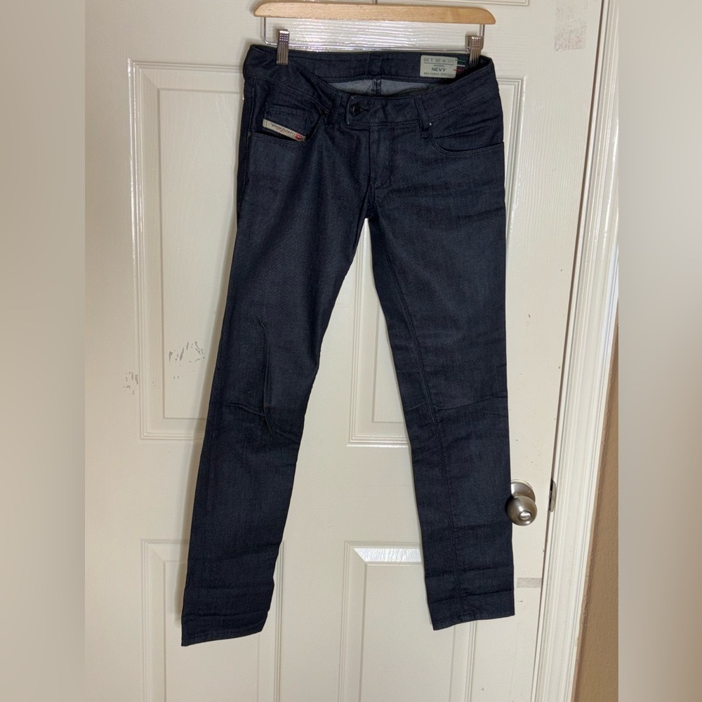 Diesel Nevy Slim Straight Stretch Jeans Low Dark Wash 26x30 Italy (2009) Women's - Picture 11 of 13